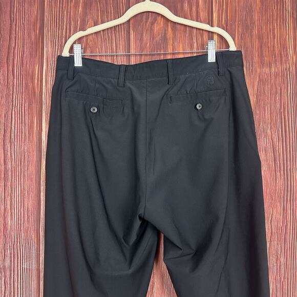 FootJoy FJ Black Flat Front Chino Stretch Performance Golf Pants Men 34x32 - Picture 1 of 7